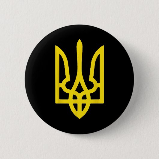 Wappen der Ukraine Ukrainische Flaggenfarben Ukrai Button (Vorderseite)