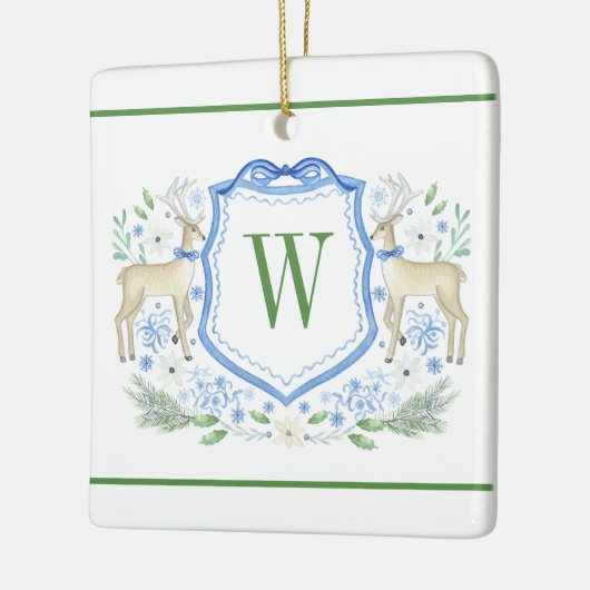 Wappen der Wasserfarbenreiniger Monogram Weihnacht Keramikornament (Links)