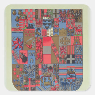 Wappen des Austro-Ungarischen Reiches Quadratischer Aufkleber