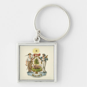 Wappen des Bundesstaates Maine (1870er Jahre) Schlüsselanhänger