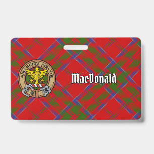 Wappen des Clan MacDonald of Keppoch über Tartan Ausweis