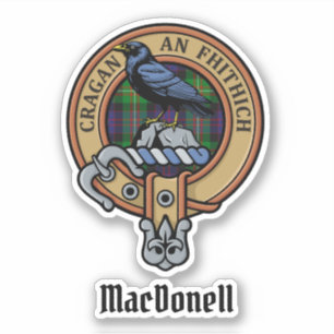 Wappen des Clan MacDonell of Glengarry über Tartan Aufkleber