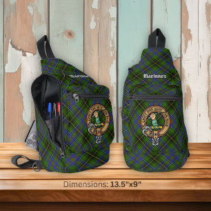 Wappen des Clan MacInnes über Tartan Crossbody Bag