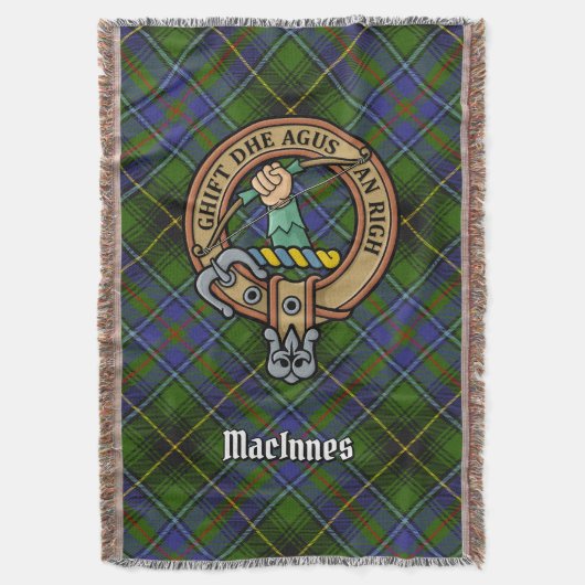 Wappen des Clan MacInnes über Tartan Decke (Vorderseite Vertikal)