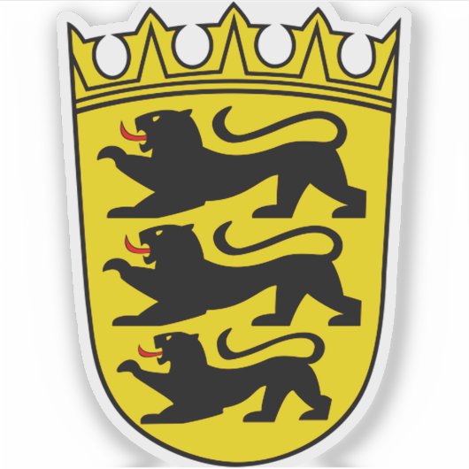 Wappen des deutschen Staat Baden-Württemberg Aufkleber (Vorderseite)