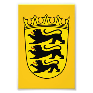 Wappen des deutschen Staat Baden-Württemberg Fotodruck