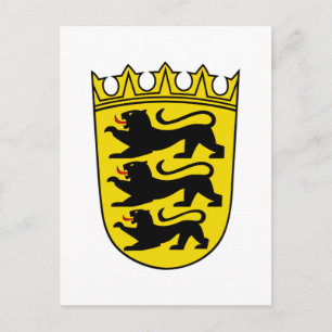 Wappen des deutschen Staat Baden-Württemberg Postkarte