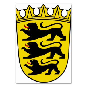 Wappen des deutschen Staat Baden-Württemberg Tischnummer
