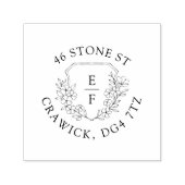 Wappen des einfachen Kirschblossom Monogramm Permastempel (Design)