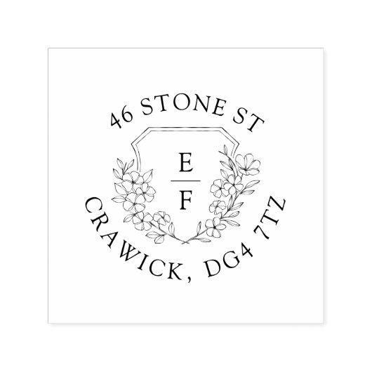 Wappen des einfachen Kirschblossom Monogramm Permastempel (Design)