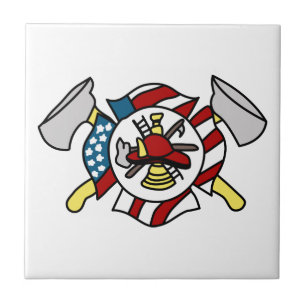Wappen des Feuerwehrmanns Fliese