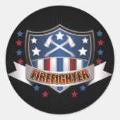 Wappen des Feuerwehrmanns Runder Aufkleber (Vorderseite)