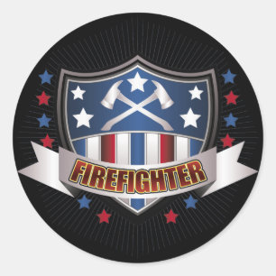 Wappen des Feuerwehrmanns Runder Aufkleber