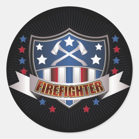 Wappen des Feuerwehrmanns Runder Aufkleber (Vorderseite)