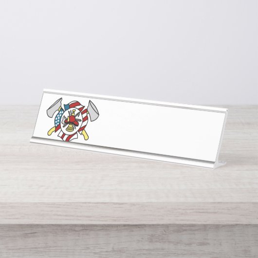 Wappen des Feuerwehrmanns Schreibtischnamensplakette (Vorderseite )