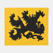 Wappen des flämischen Löwen Fleecedecke (Vorderseite (Horizontal))