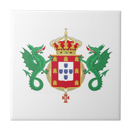 Wappen des Königreichs Portugal 1640-1910 Fliese (Vorderseite)