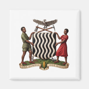 Wappen des Landes Sambia Flagge Symbol Emblem Afri Magnet