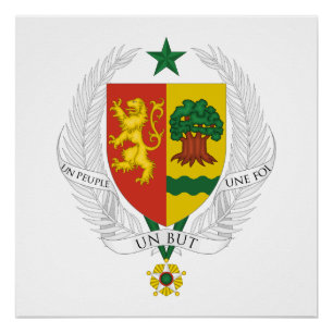 Wappen des Landes Senegal Symbol Emblem Flagge Poster