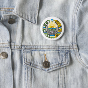 Wappen des Landes Usbekistan Symbol Emblem Flagge Button