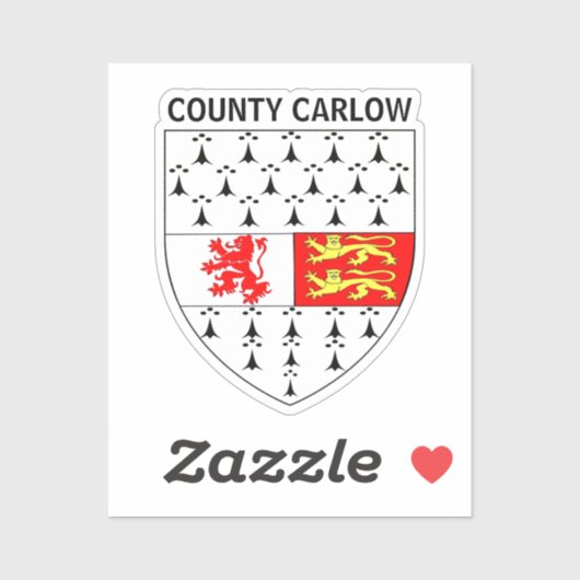 Wappen des Landkreises Carlow, Republik Irland Aufkleber (Blatt)