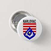 Wappen des Landkreises Karlovac, Kroatien Button (Vorne & Hinten)