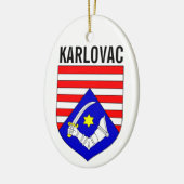 Wappen des Landkreises Karlovac, Kroatien Keramik Ornament (Links)