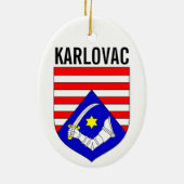 Wappen des Landkreises Karlovac, Kroatien Keramik Ornament (Hinten)