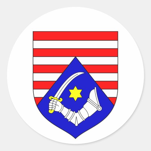 Wappen des Landkreises Karlovac, Kroatien Runder Aufkleber (Vorderseite)