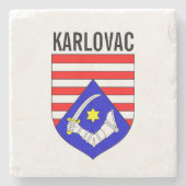 Wappen des Landkreises Karlovac, Kroatien Steinuntersetzer (Vorderseite)