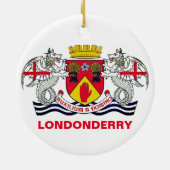 Wappen des Landkreises Londonderry, N. Irland Keramik Ornament (Hinten)