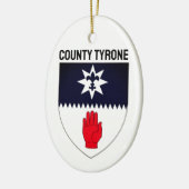 Wappen des Landkreises Tyrone, Nordirland Keramik Ornament (Links)