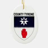 Wappen des Landkreises Tyrone, Nordirland Keramik Ornament (Hinten)