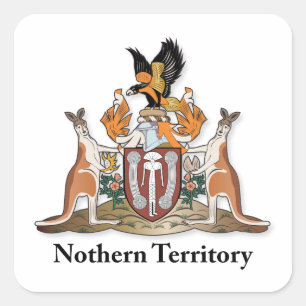Wappen des nördlichen Hoheitsgebiets Quadratischer Aufkleber