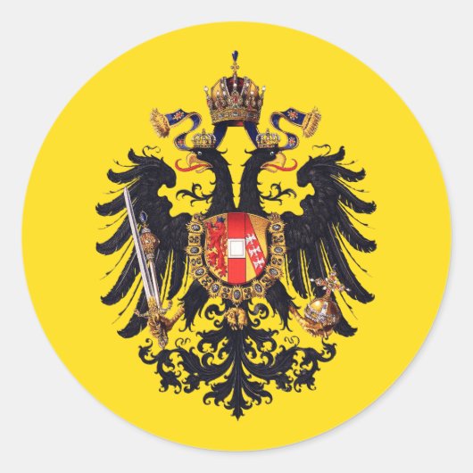 Wappen des österreichischen Kaiserreichs Runder Aufkleber (Vorderseite)