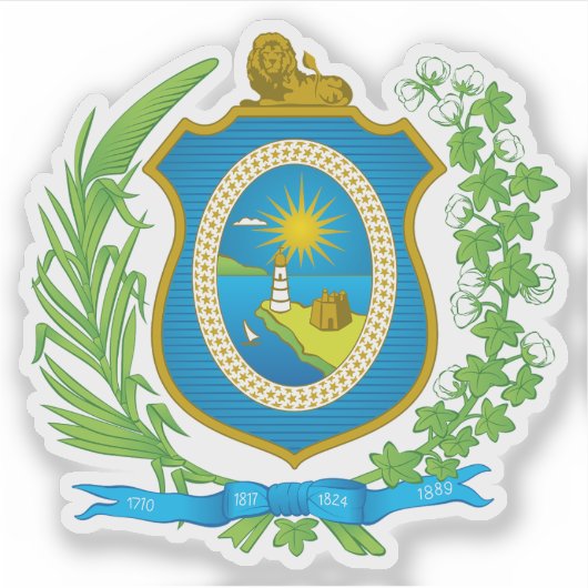 Wappen des Staat Pernambuco, Brasilien Aufkleber (Vorderseite)