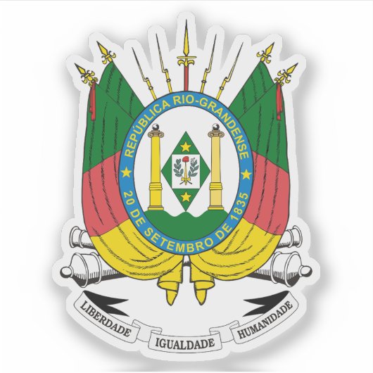 Wappen des Staat Rio Grande do Sul Aufkleber (Vorderseite)