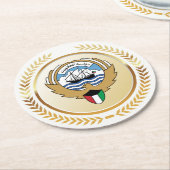 Wappen des Staates Kuwait Runder Pappuntersetzer (Angewinkelt)