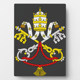 Wappen des Vatikans Premium Kunst Emblem Fotoplatte