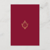 Wappen Details Burgundy Wedding Monogram Imitats G Begleitkarte (Rückseite)