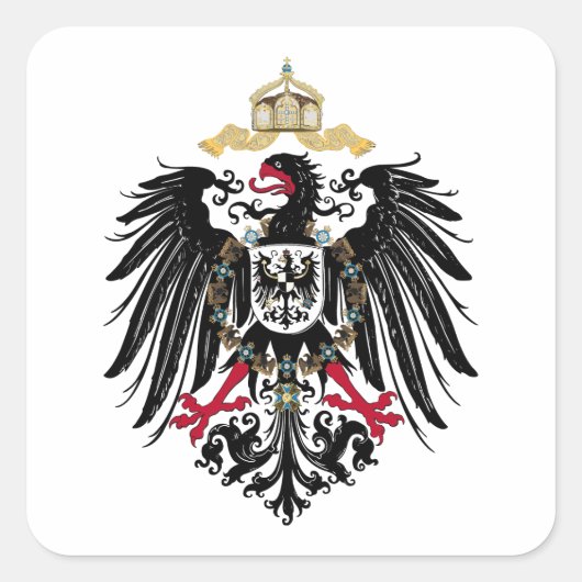 Wappen Deutsches Reich 1889 Reichsadler Quadratischer Aufkleber (Vorderseite)