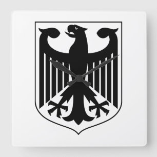 Wappen Deutschlands Quadratische Wanduhr