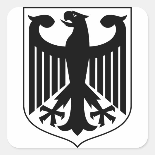 Wappen Deutschlands Quadratischer Aufkleber (Vorderseite)
