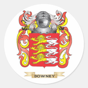 Wappen-Downey-Coat Runder Aufkleber