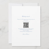 Wappen Dusty Blue Monogram QR Code Hochzeit Einladung (Rückseite)