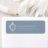 Wappen Dusty Blue Wedding Monogram Elegant Vintag (Insitu)