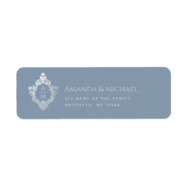 Wappen Dusty Blue Wedding Monogram Elegant Vintag