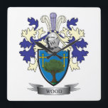 Wappen-Familienwappen Quadratische Wanduhr<br><div class="desc">Familienwappen aus Holz und schottisches Wappen aus Holz. Für Männer mit dem Nachnamen Holz und für Frauen mit dem Nachnamen Holz. Klicken Sie auf unseren Shop: 'Wood Familienwappen' um alle unsere Designs mit dem Wood Familiennamen zu sehen.</div>