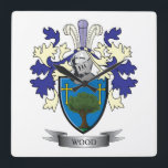 Wappen-Familienwappen Quadratische Wanduhr<br><div class="desc">Familienwappen aus Holz und schottisches Wappen aus Holz. Für Männer mit dem Nachnamen Holz und für Frauen mit dem Nachnamen Holz. Klicken Sie auf unseren Shop: 'Wood Familienwappen' um alle unsere Designs mit dem Wood Familiennamen zu sehen.</div>