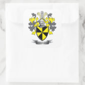 Wappen-Familienwappen Quadratischer Aufkleber (Tasche)